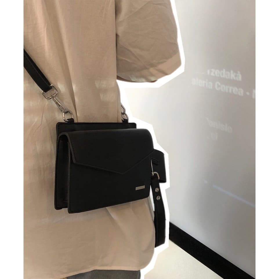 Versão coreana High-End triângulo aleta saco do mensageiro Envelope masculino Casual ins estilo na moda pequeno quadrado