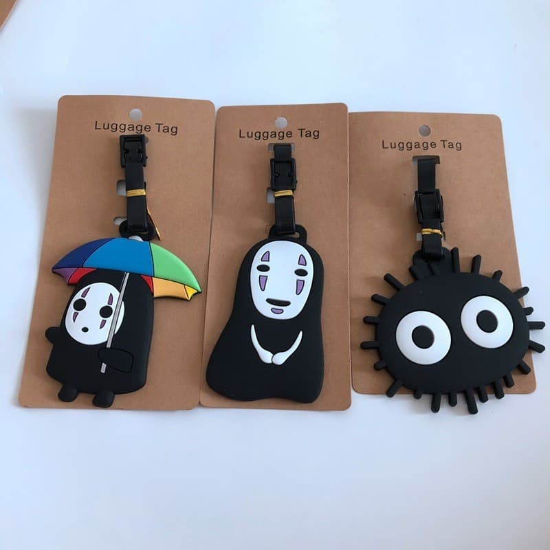 Hayao Miyazaki Spirited Away Meu Vizinho Totoro Briquetes de Carvão Elf Sem Rosto Masculino Etiqueta de Bagagem Etiqueta