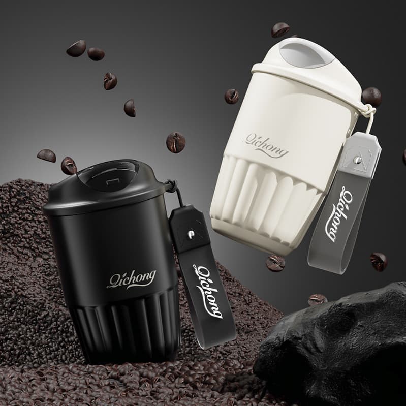 Copo de café moderno em aço inoxidável 316, copo isolado de cerâmica de alta estética, copo portátil para viagens, copo