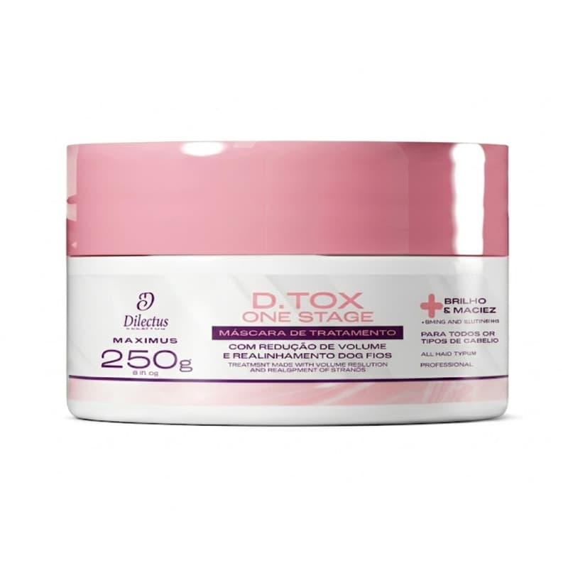 Máscara de Tratamento D.Tox One Stage Maximus 250g - Redutor de Volume Orgânico Botox Capilar