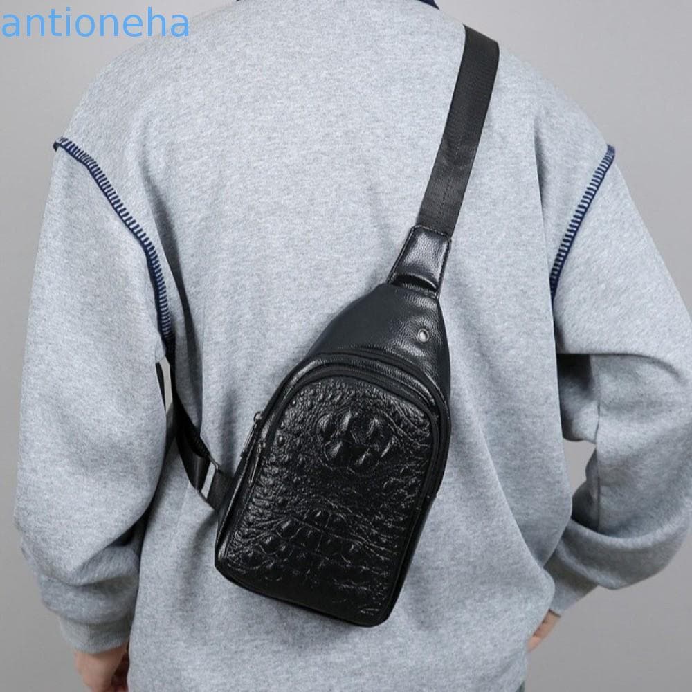 Bolsa De Peito Masculina ANTIONEHA , Alça Ajustável De Cor Sólida , Pacote Crossbody Portátil , Ombro Minimalista