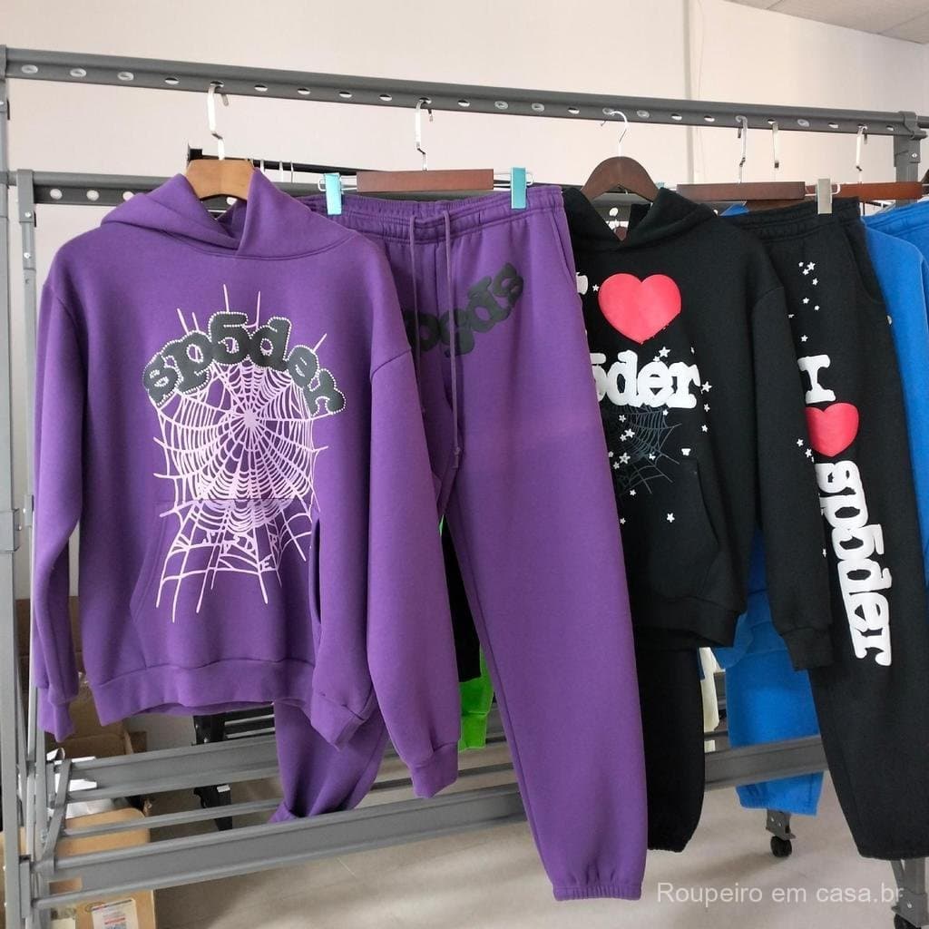 5555 beleza na moda jovem bandido mesmo estilo Sp5der moletom com capuz carta de espuma masculino feminino moletom com c