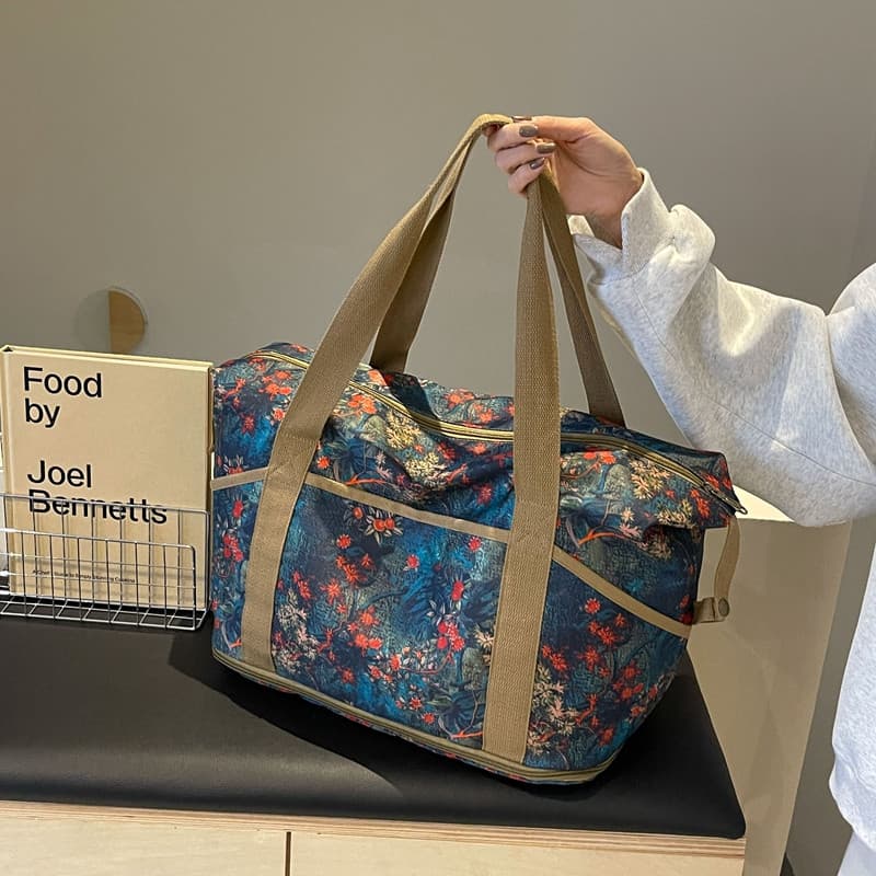 Moda saco de viagem feminino grande capacidade roupas mochila portátil esperando por produção saco de armazenamento exte