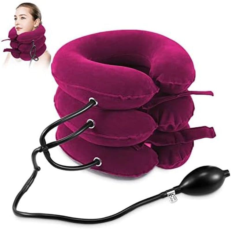 Maca De Pescoço Jaximy Para Alívio Da Dor No , Dispositivo De Tração Cervical Cinta Inflável Ajustável & amp ; Uso Domés