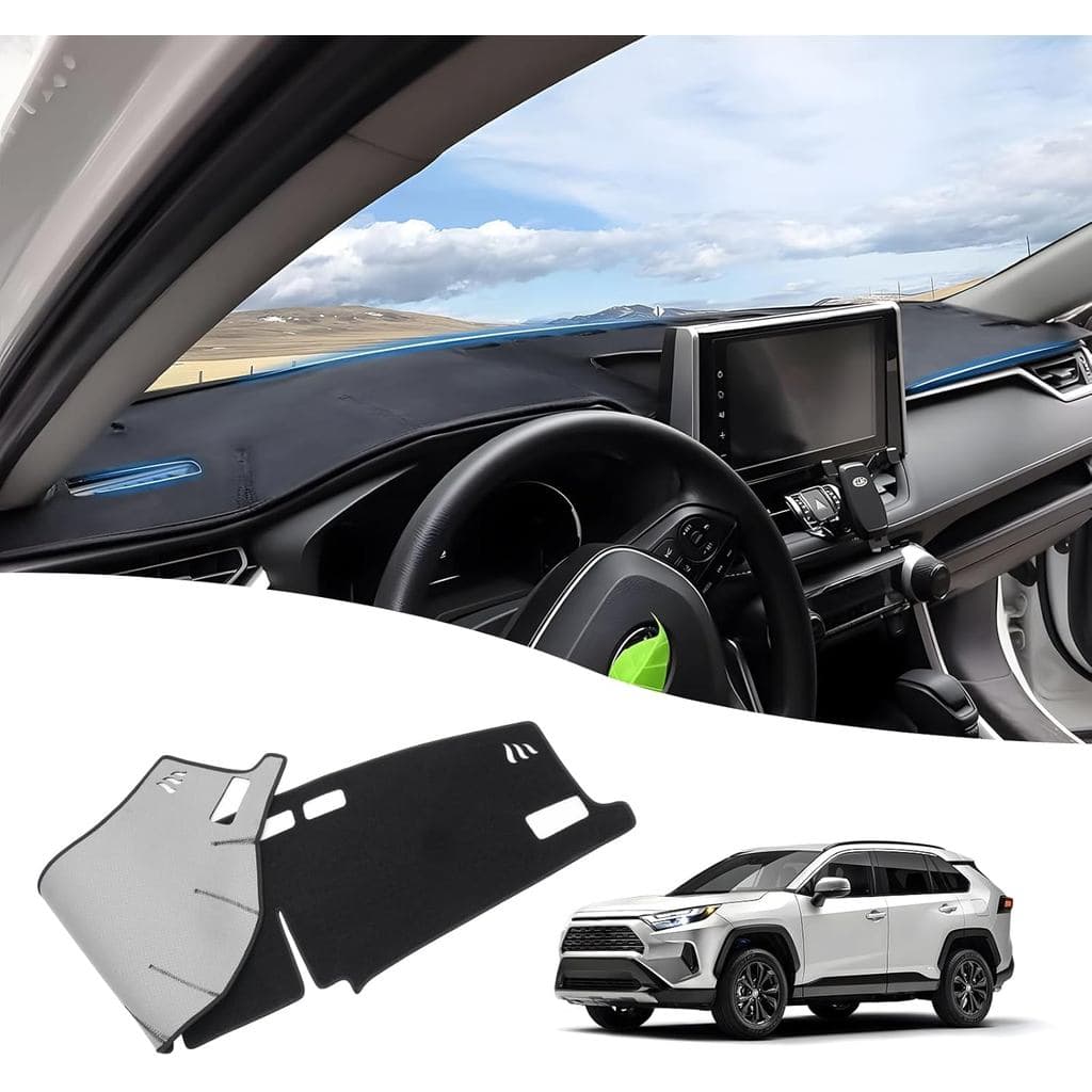 Capa de Painel Powerty para Toyota RAV4 2025 2024 2023 2022 2021 2020 2019, Protetor de Painel em Veludo Sem HUD (Head-u