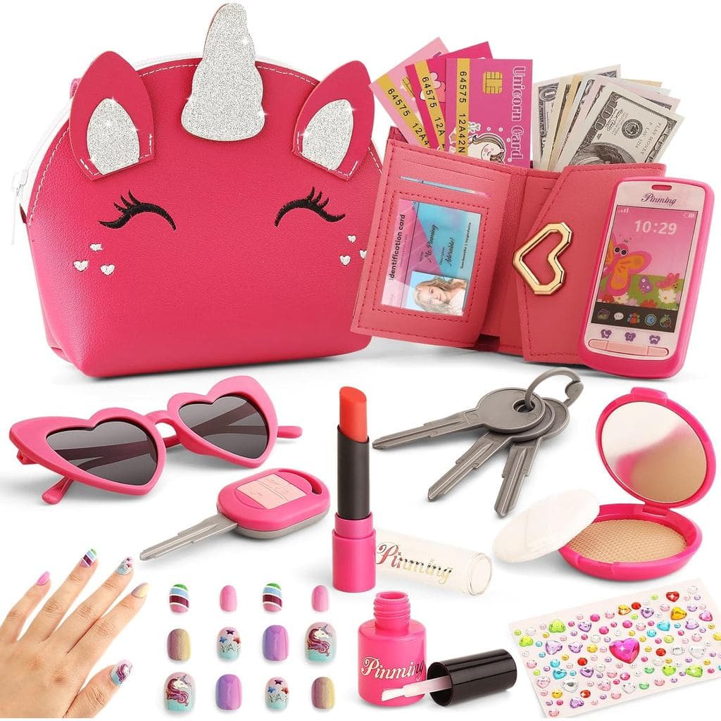 Maquiagem de Brincadeira para Crianças de 3 a 5 Anos, Bolsas Infantis para Meninas de 4 a 6 Anos, Bolsa para Meninas com
