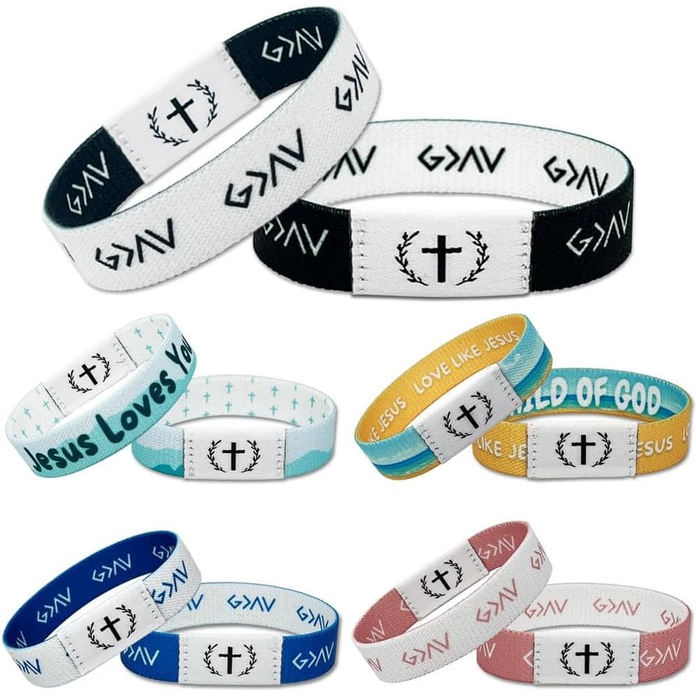 5 Pulseiras com Versículos Bíblicos (SEM NFC), Pulseira de Cruz de Jesus, Pulseira de Amizade Cristã Bíblica, Joias Reli