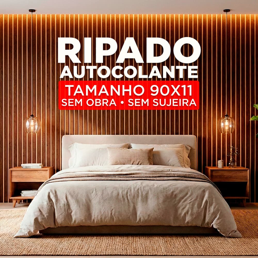 Painel Ripado MDF 90x11cm Autocolante Econômico Revestimento Decorativo Ideal para Parede Interna