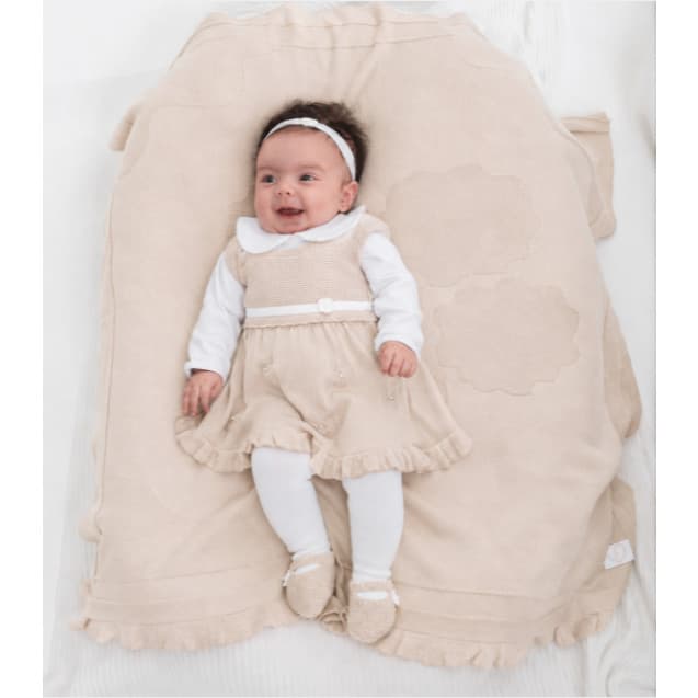 Saída Maternidade Menina Kit 6 Peças Fofinho Premium Body Vestido MeiaCalça Faixa Sapatinho Manta RN