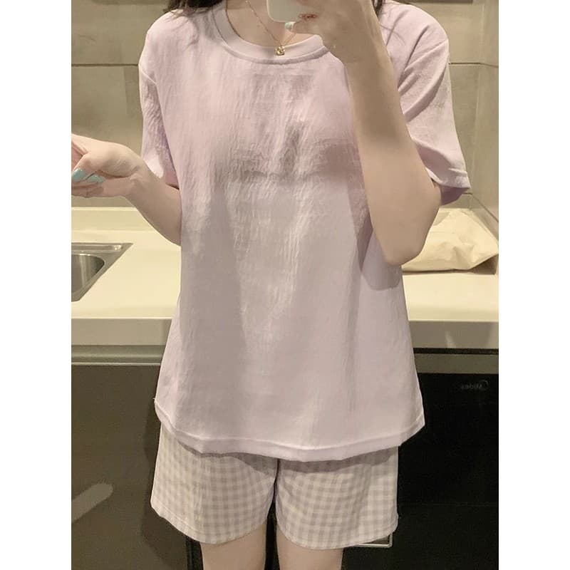 Shorts curtos de manga curta pijamas femininos verão nuvem algodão 2025 novo estilo verão ins estilo com almofada no pei
