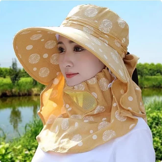 Proteção do pescoço feminino capa rosto proteção solar chapéu feminino 2024 novo estilo chapéu de sol verão legal chapéu