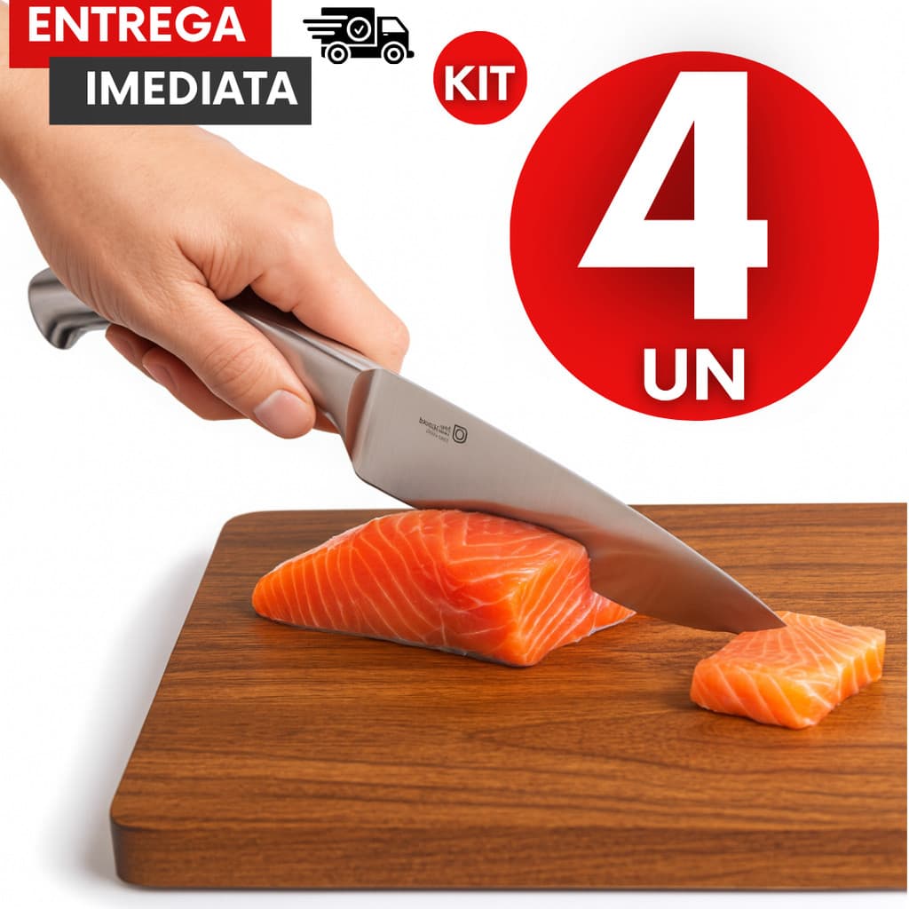 Faca Peixaria Combo Inox 7 Polegadas para Corte Preciso e Churrasco