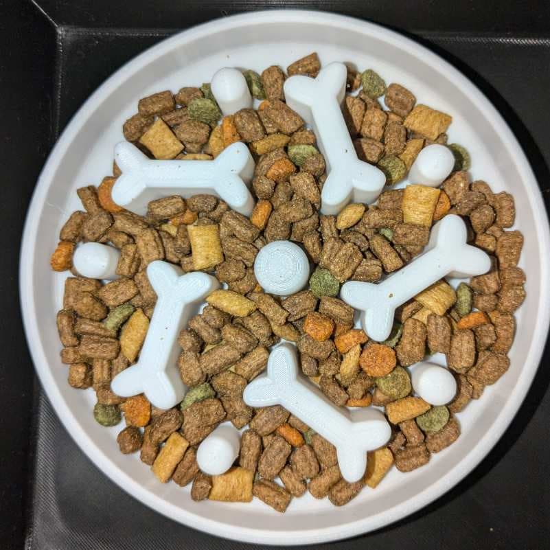 Comedouro Lento para Cães e Gatos Slow Feeder - Tigela Anti-Engasgo e Ansiedade (Design Ossinhos)