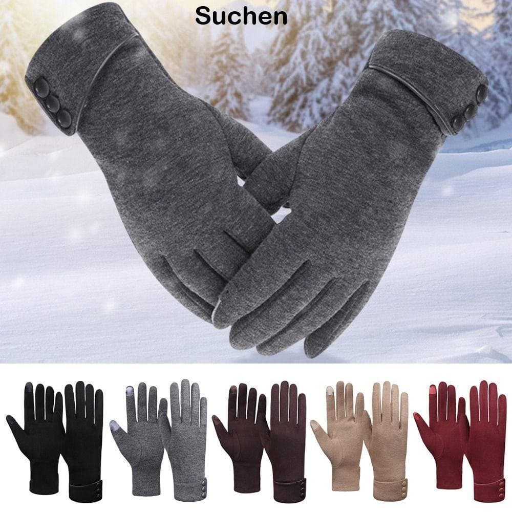Luvas Quentes De Inverno SUCHENBRI , De Tela Sensível Ao Toque À Prova De Vento Forradas De Lã Confortáveis De Dedo Inte