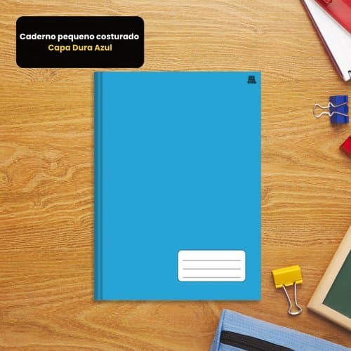 Caderno Pequeno Costurado Capa Dura Azul Compacto Duravel Pratico Estudo Trabalho