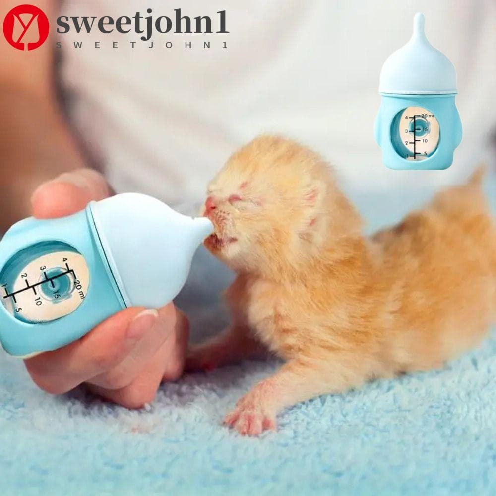SWEETJOHN1 Garrafa Para Mamilo De Gatinho , Alimentador De Leite Filhotes De Silicone 20/80ML , Com Amamentação Em Escal