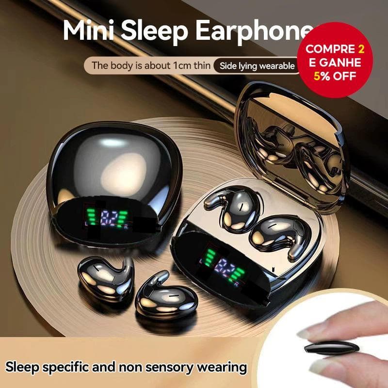 MD558 Sleep Fones De Ouvido Sem Fio Mini Não Intra-Auriculares Bluetooth Fone Conforto Luz Redução De Ruído Display Digi
