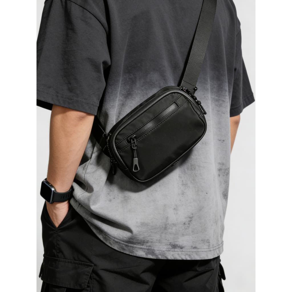 2026 Novo Estilo Bolsa Mensageiro de Ombro Masculina Leve Simples Pequena Bolsa de Ombro Bolsa para Celular Bolsa de Cin