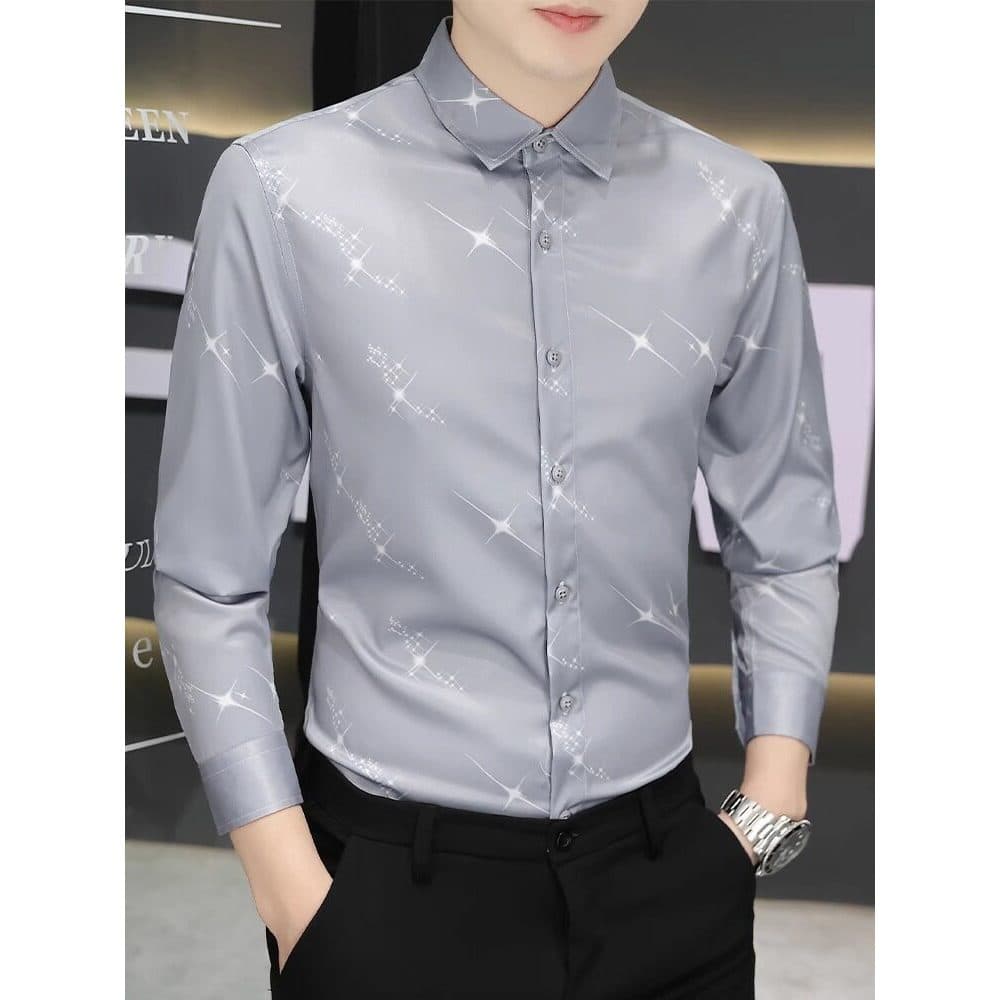 Outono fino-ajuste camisa de manga comprida masculina Casual jaqueta superior 2023 primavera outono novo estilo High-end