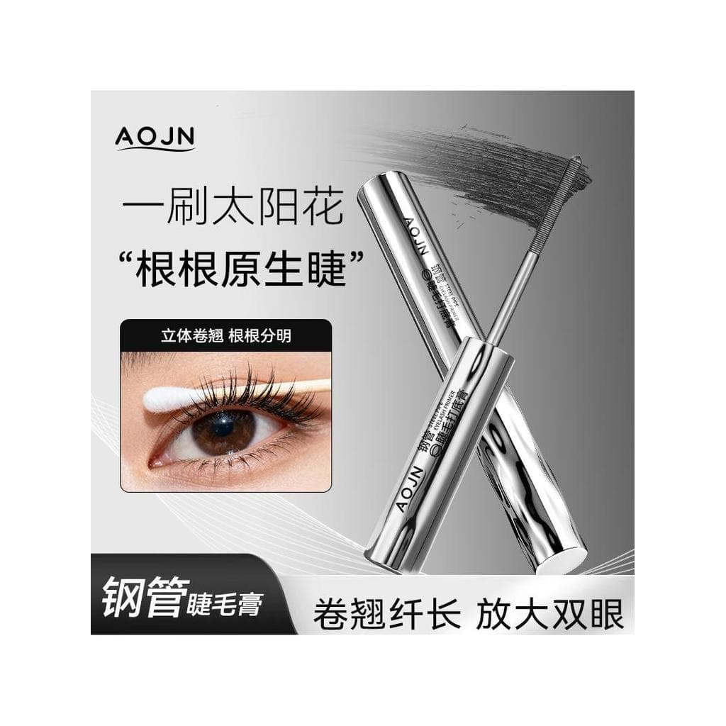 AOJN tubo de aço rímel Primer grosso longo ondulação à prova dwaterproof água não-manchas Natural estilo de longa duraçã