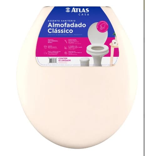Assento Sanitário Almofadado Atlas - Bege