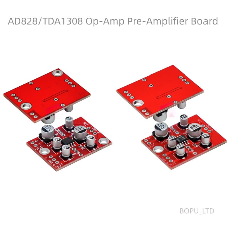 Módulo Pré-Amplificador De Placa Amplificadora De Potência Estéreo DC 5V-15V 12V AD828