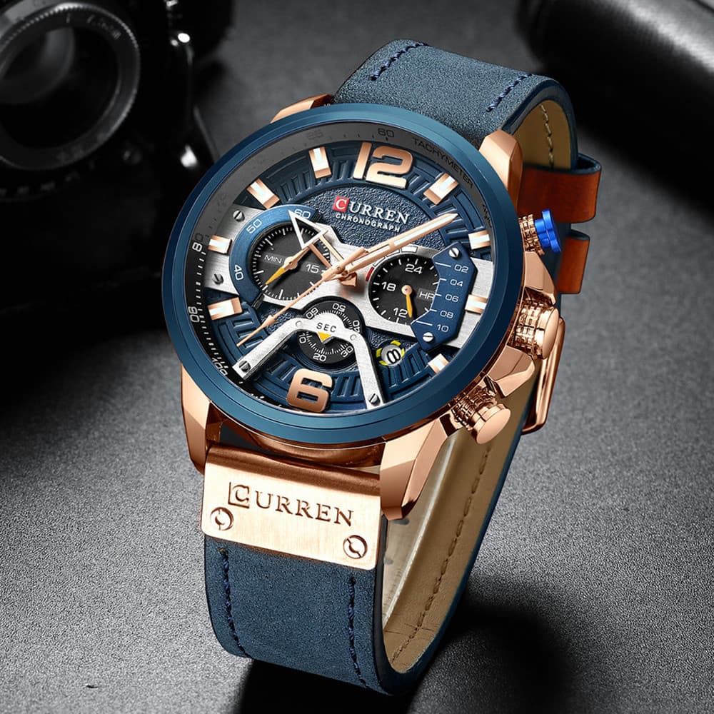 Curren Curren Curren Street Wear Relógio Casual Multi-Pointer Relógio Masculino Único Americano Placa Grande À Prova D '