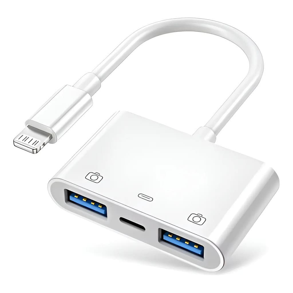 Adaptador Duplo Usb Para iPhone Cabo Lightning Para Otg Usb 3.0 Para Ios