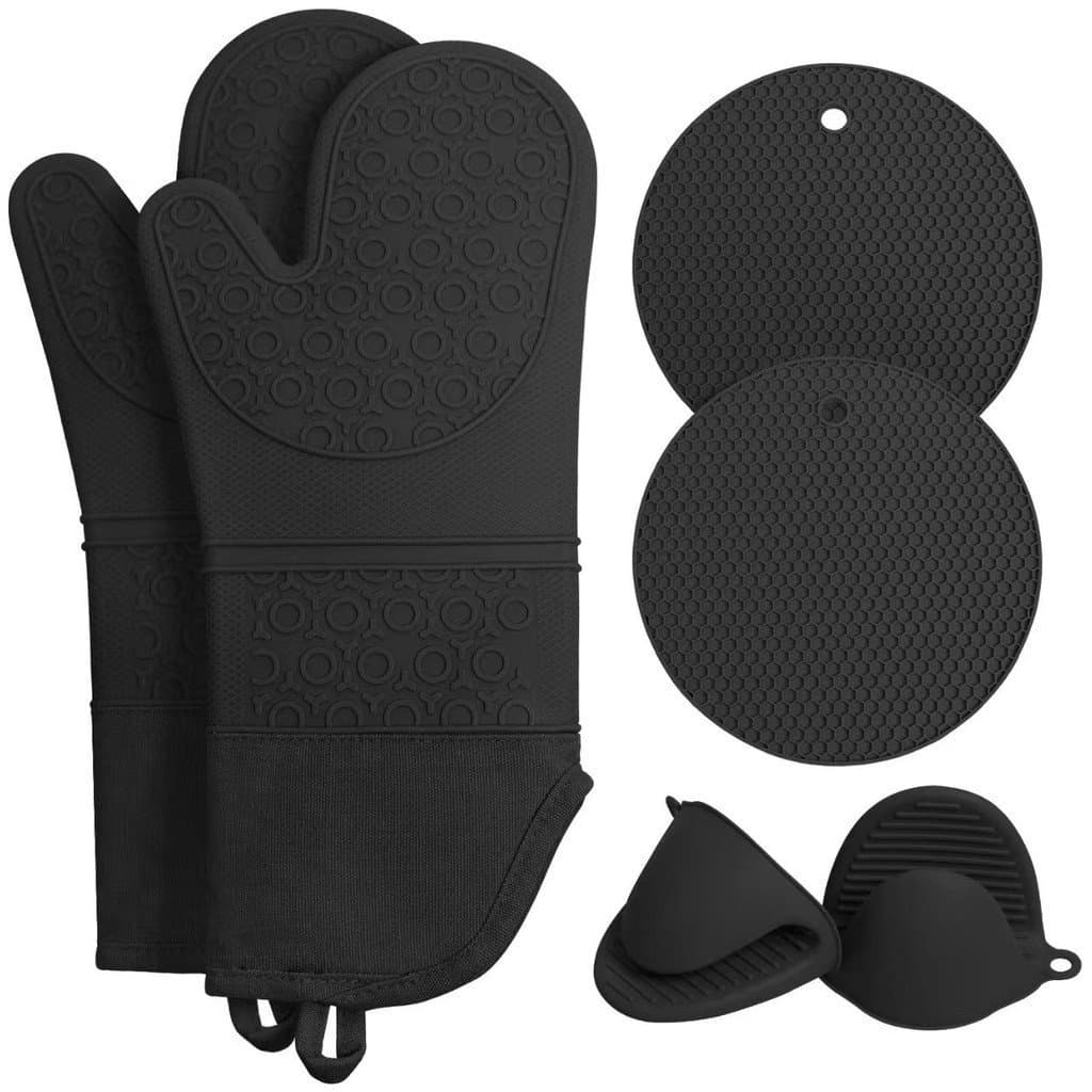 Luvas de silicone para isolamento térmico com alças - conjunto de 6 peças