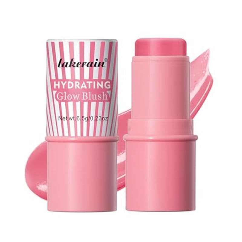 Creme Blush Em Bastão , Acabamento Com Brilho Natural , De Misturável Leve E Brilhante De Longa Duração Para Bochechas &