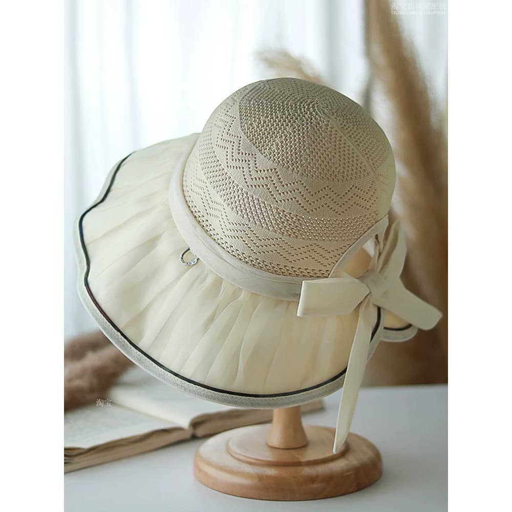 Chapéu de sol feminino verão novo estilo elegante senhoras respirável chapéu de sol Anti-ultravioleta elegante temperame