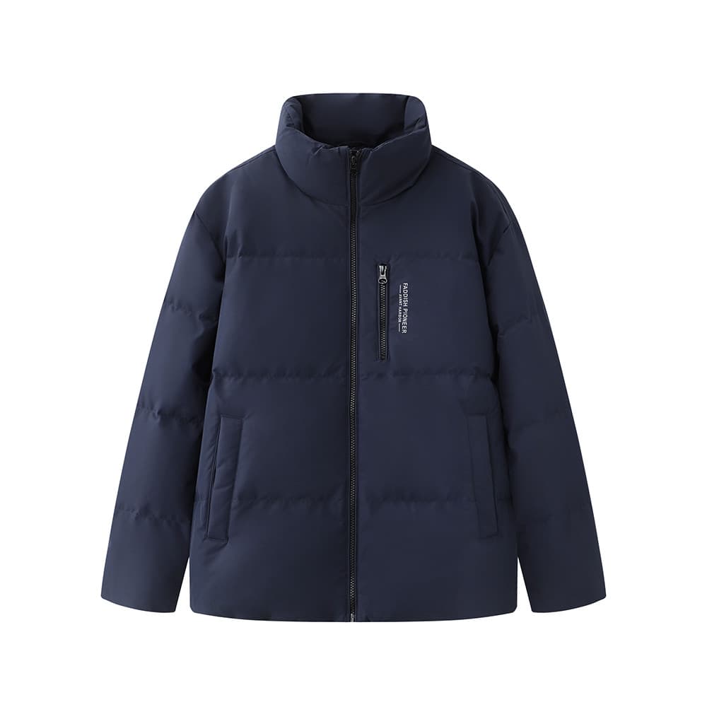 [H Home] Remoção de etiqueta de corte de gabinete!Inverno masculino novo estilo masculino cor sólida gola simples grosso