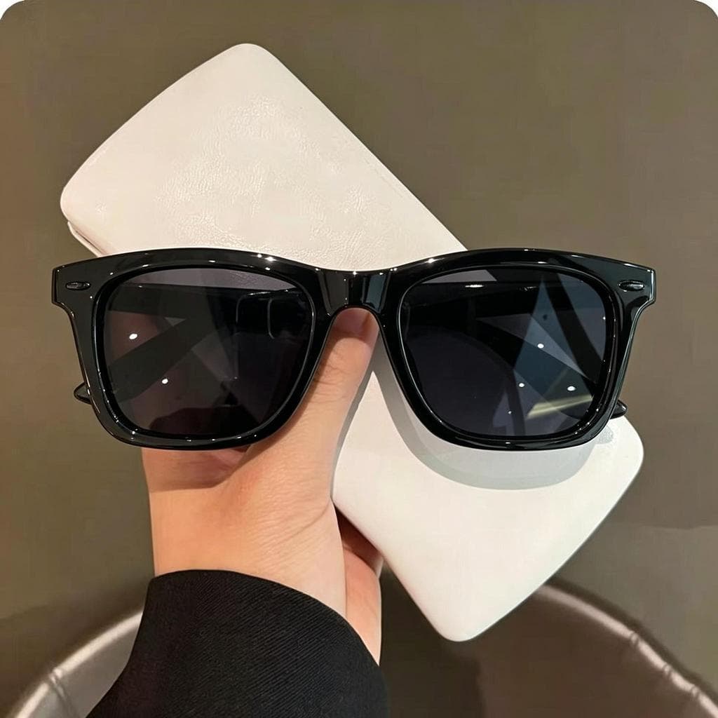 Óculos masculinos, óculos femininosquadrados, pretos foscos e polarizados, com proteção UV400.