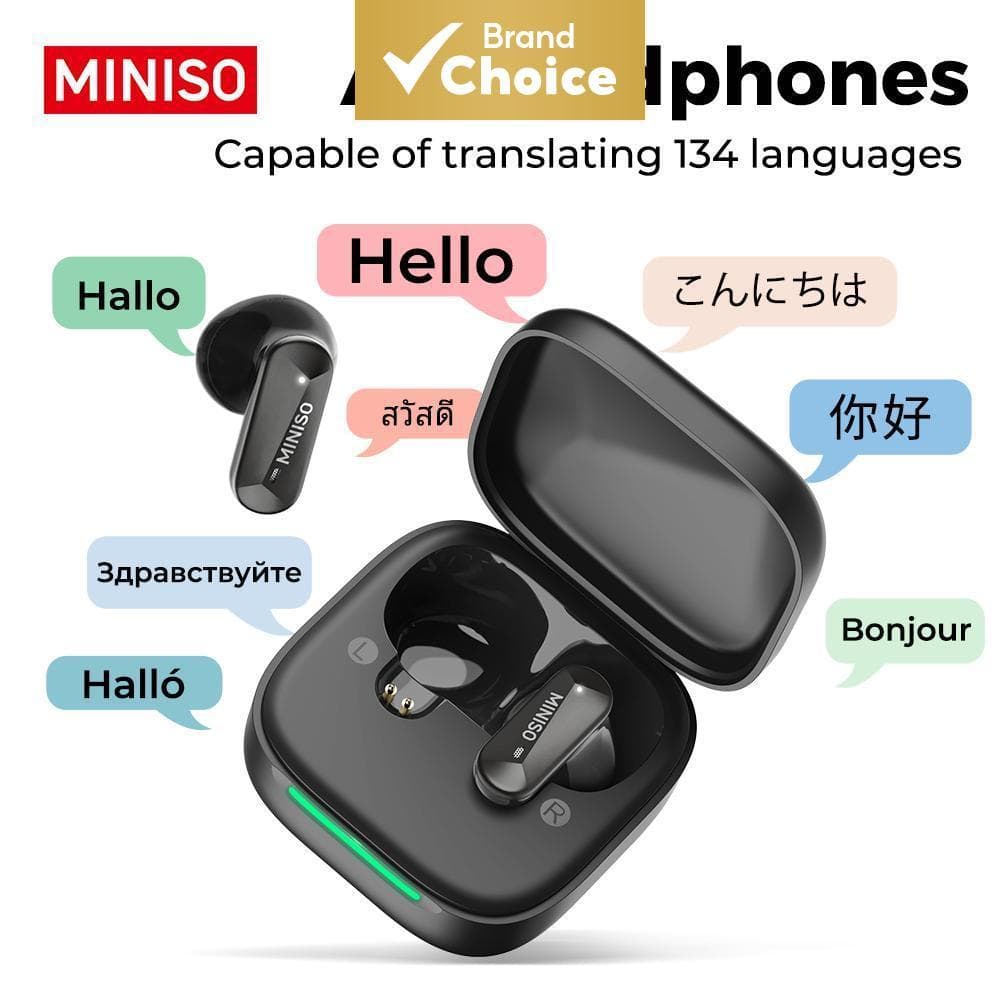 MINISO MS119 Fones De Ouvido AI Tradutor Bluetooth Tradução Em Tempo Real Cancelamento De Ruído Com Microfone