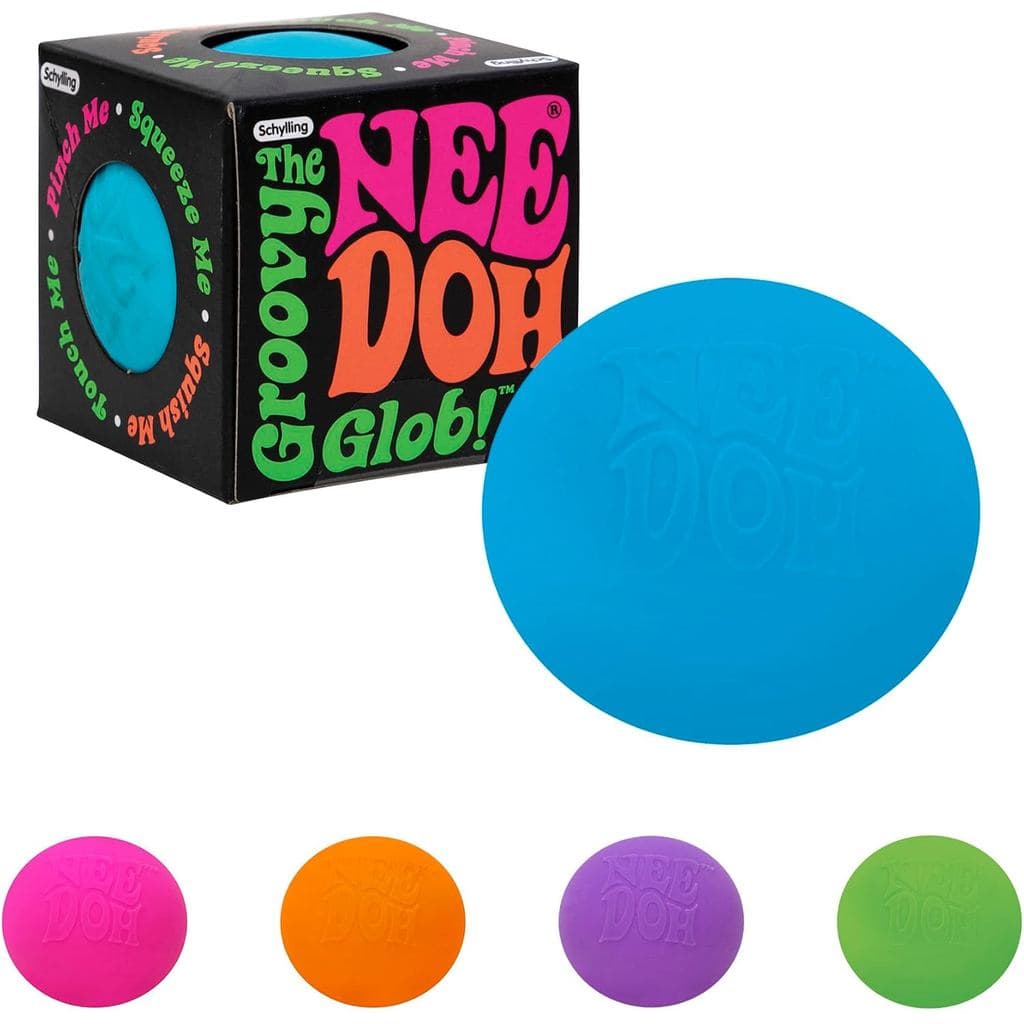 Schylling NeeDoh Original - Brinquedo Sensorial Antiestresse - Cores Sortidas - Para Idades de 3 Anos a Adultos, 1 Unida
