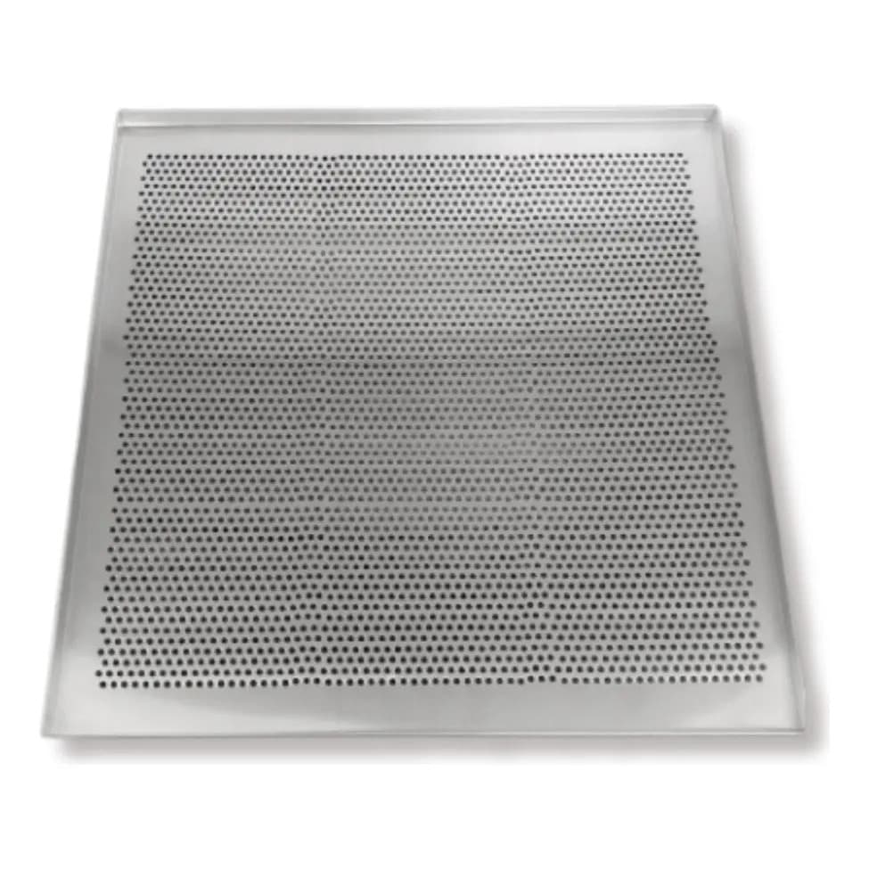 Forma Assadeira Perfurada Para Paes e Salgados 25x25x1cm Em Alumínio
