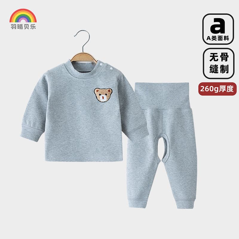 Bebê outono inverno puro algodão cintura alta conjunto de roupa interior virilha aberta bebê algodão quente outono roupa