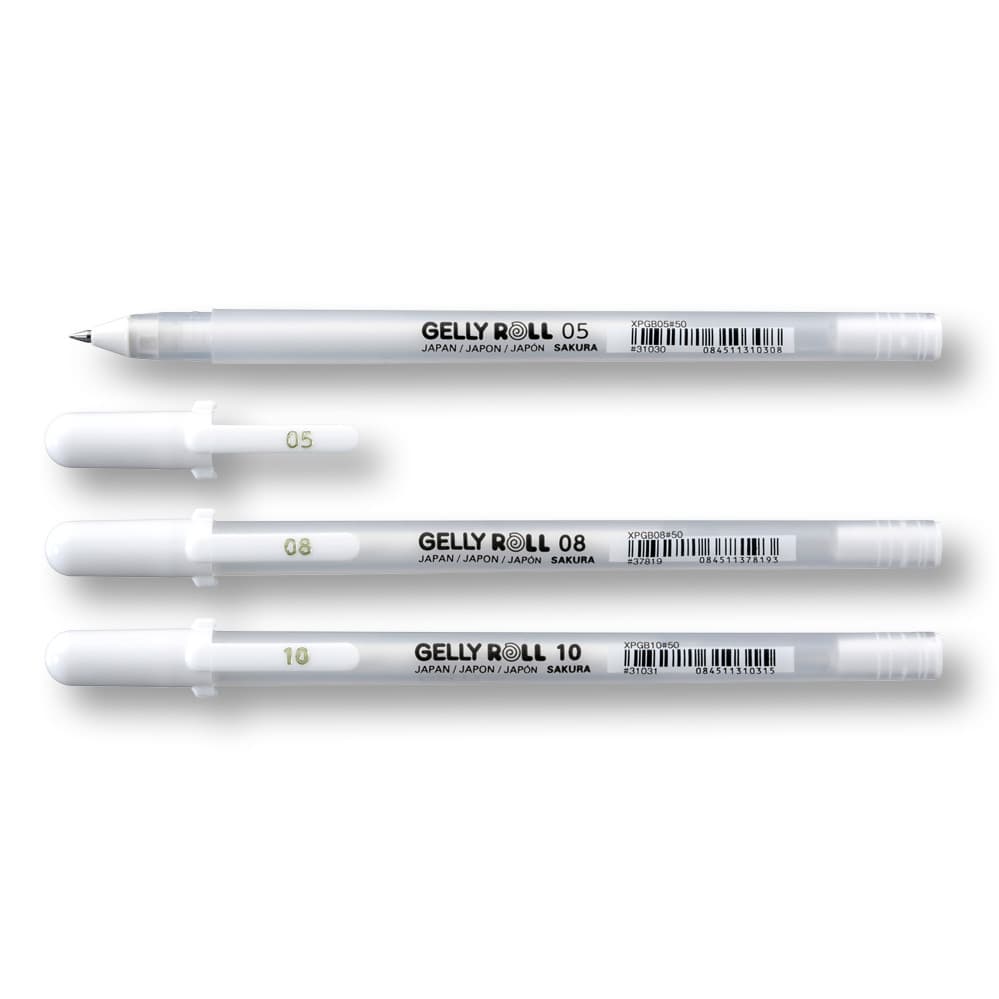 Kit Caneta Gel Sakura Gelly Roll 05 08 10 Branca