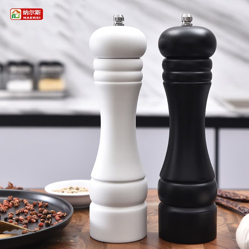 Novo moedor de madeira preto e branco moedor de pimenta Manual moedor de pimenta núcleo cerâmico Multi-Purpose tempero g