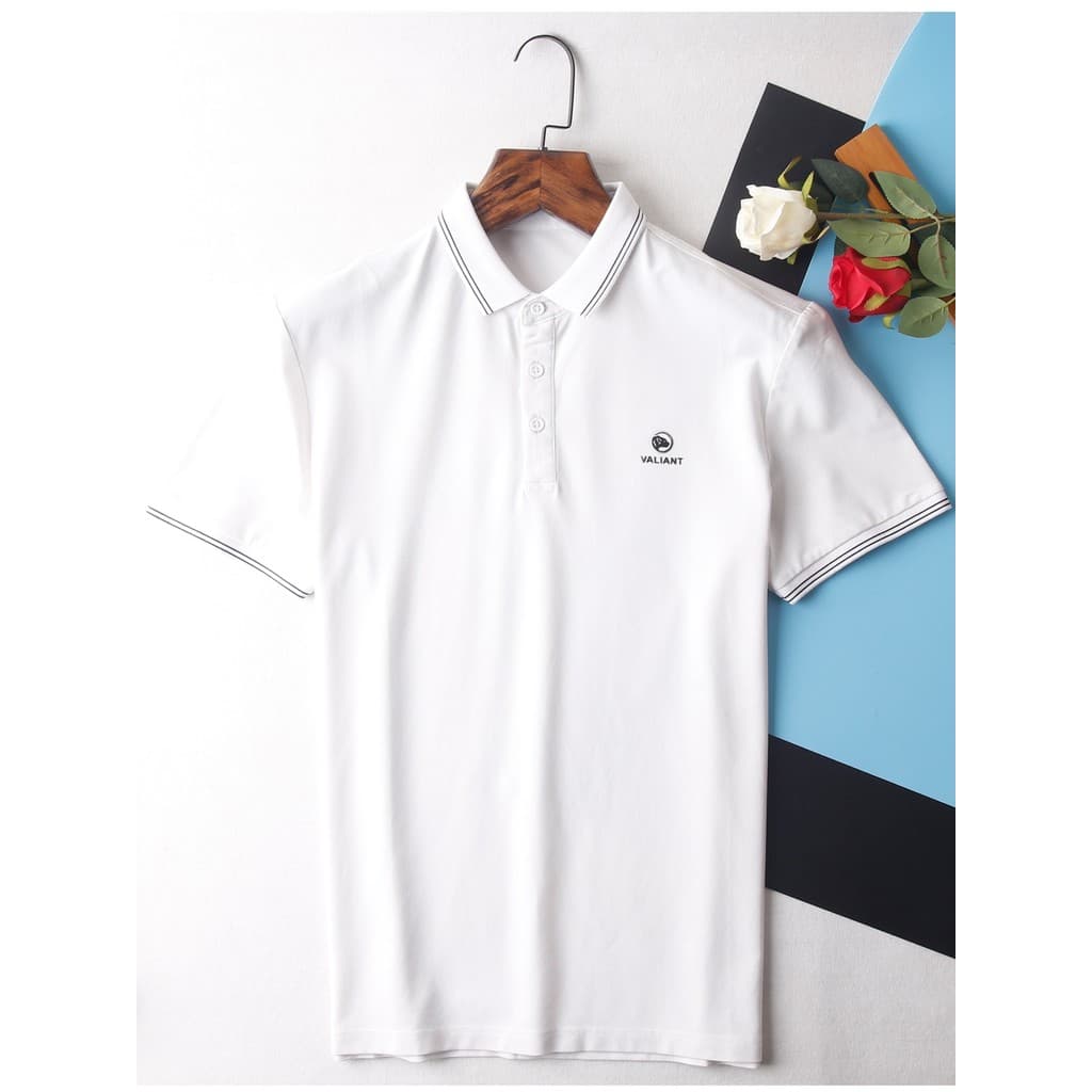 HL22350 Sea Series Camisa POLO masculina de manga curta verão contraste cor mercerizada artesanato respirável pulôver es
