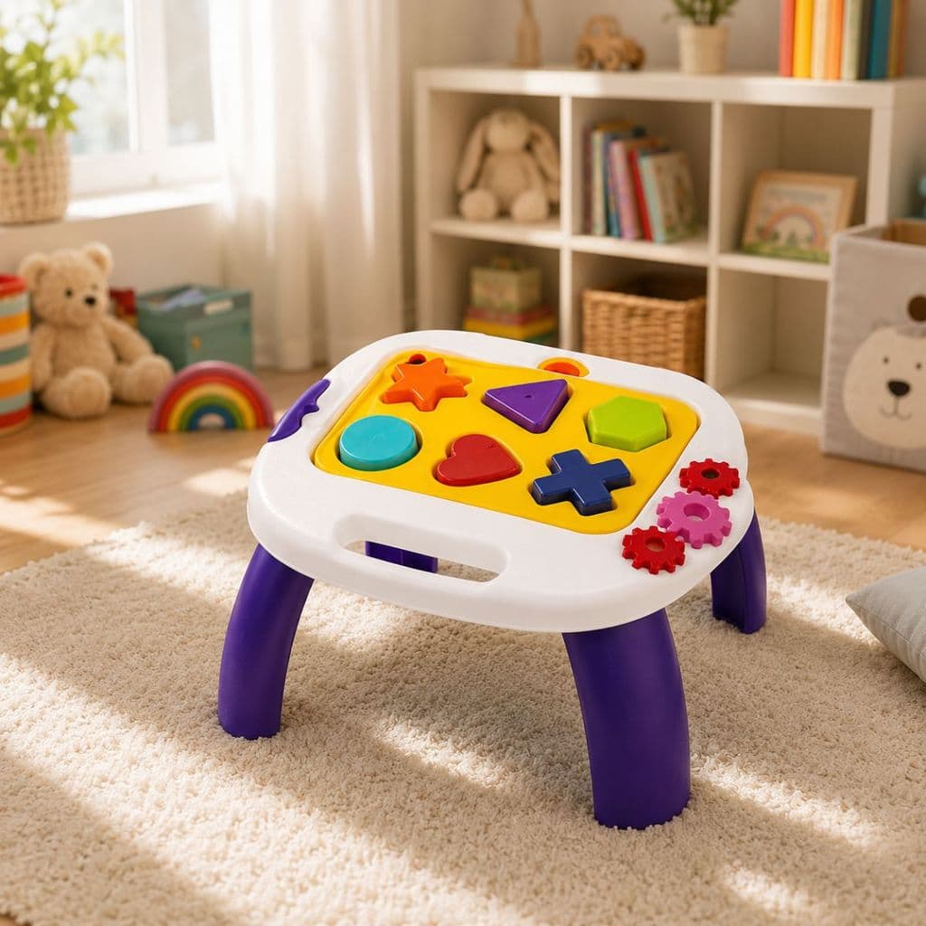 Mesinha Didática Infantil Educativa Sensorial Mesa Divertida Atividades Interativas Formas Encaixar