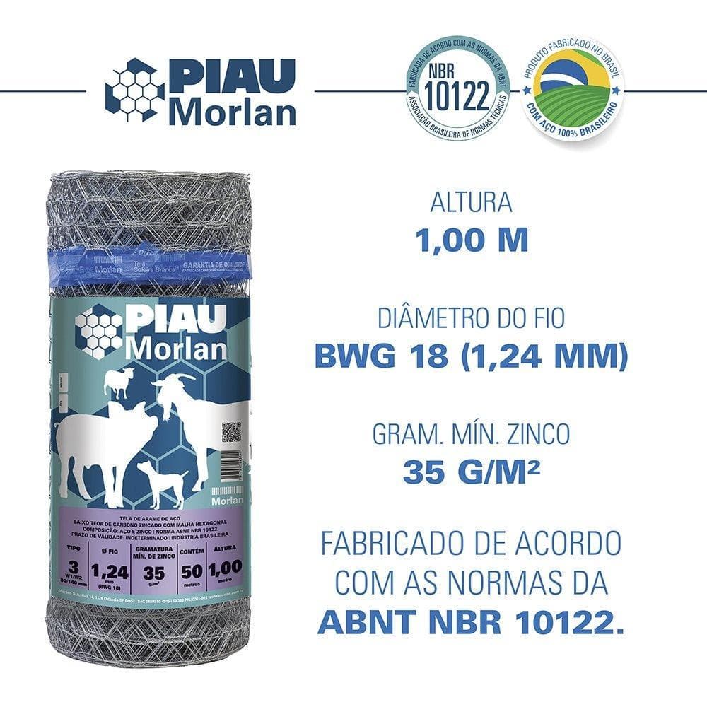 Kit 3 Tela Piau Morlan Mangueirão 3x18x1,00m 50m