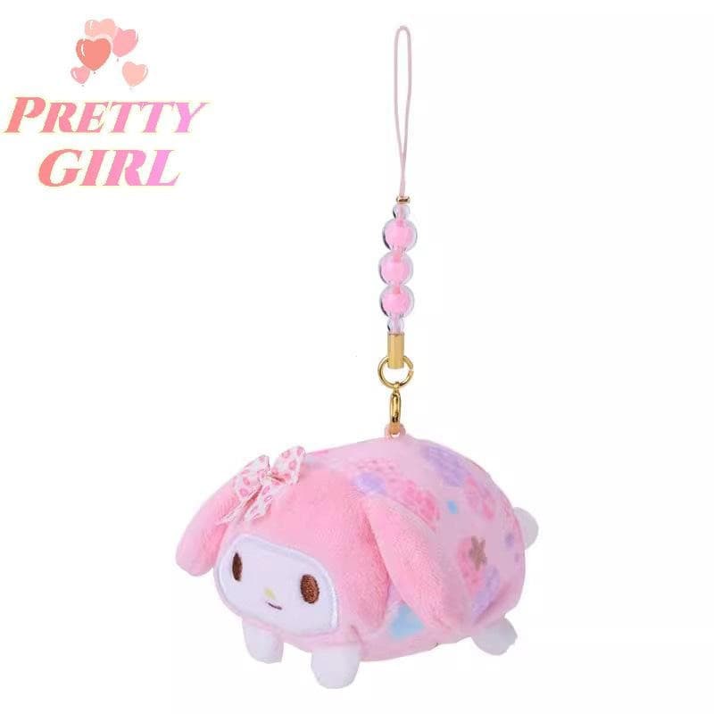 [Pretty ggirl] Kawaii Hello Kitty My Melody Kuromi Candy Series Pingentes De Pelúcia Anime Sanrio Coração Feminino Bonec