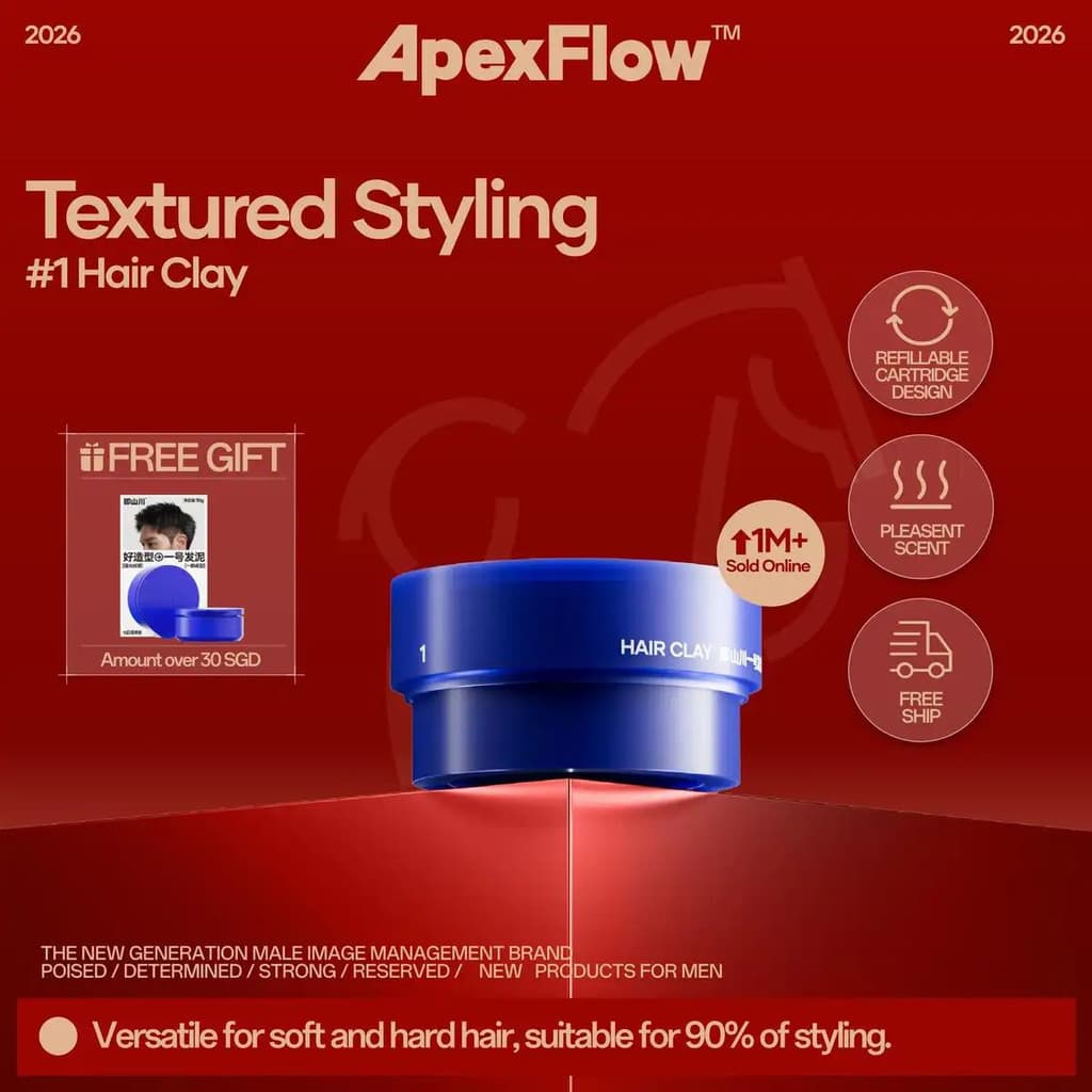 ApexFlow # 1 Cera Capilar Matte de Fixação Instantânea e Forte - Leve, Sem Óleo Mineral, Textura Natural, Design Ecológi