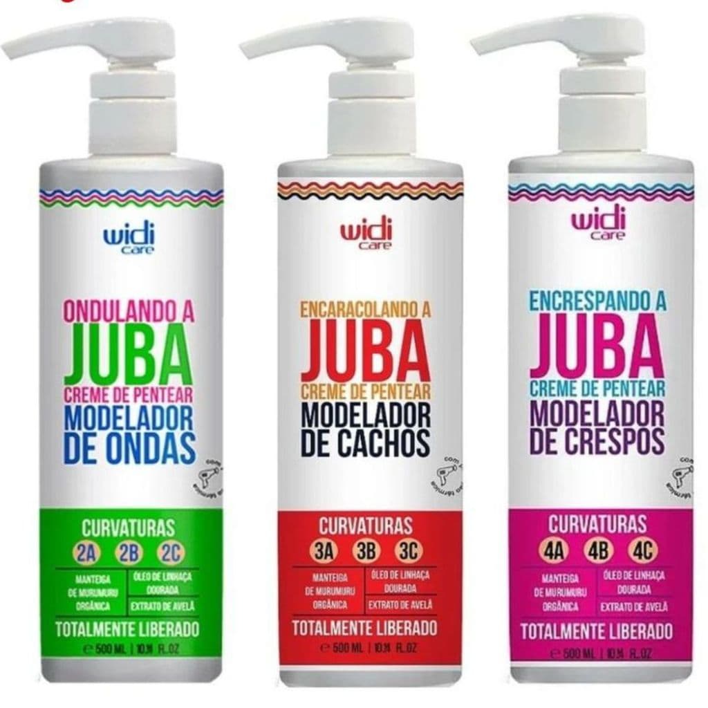 Creme de Pentear Juba 500ml 💛 Escolha Versão | Cachos, Ondas ou Crespos + Definição