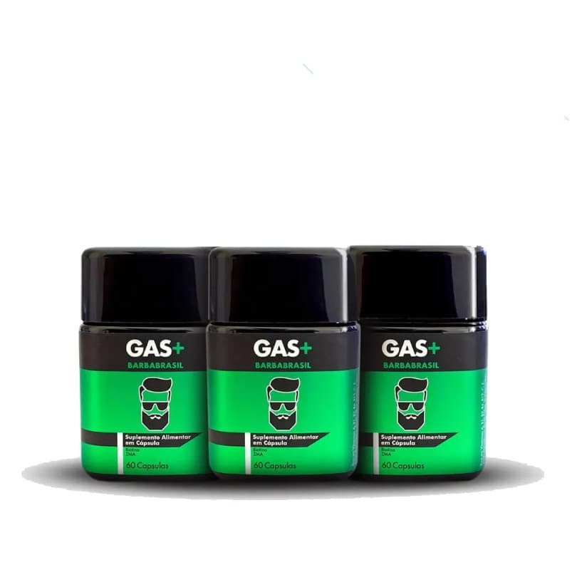GAS+ Suplemento Capilar Triplo - Barba Brasil  (6 meses de uso)