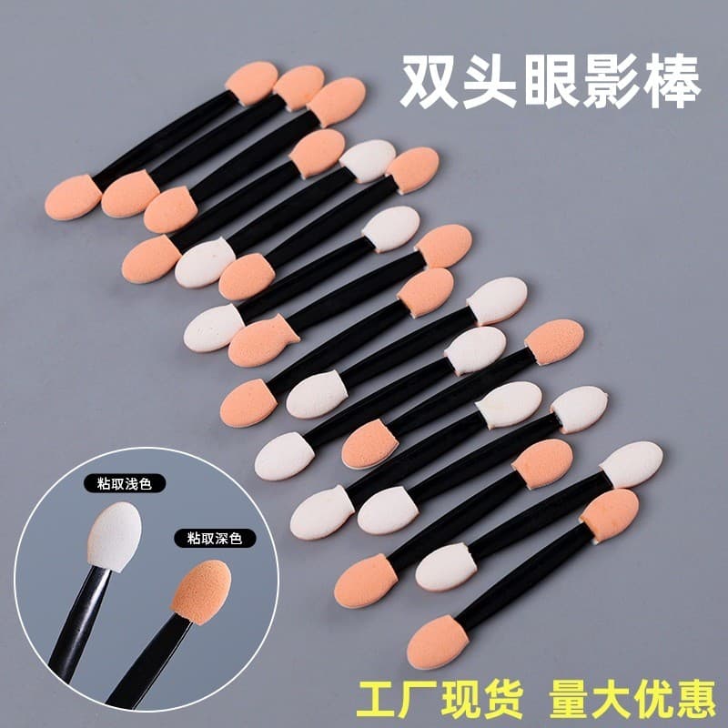 Fabricante 50 pçs/saco 6.5cm dupla cabeça sombra vara esponja de látex Manicure mancha vara sombra mancha pincel de maqu
