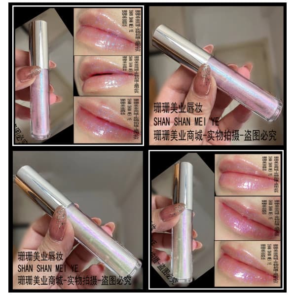 Frete grátis brilho labial transparente polarizado espelho transparente colorido roxo brilho labial transparente colorid