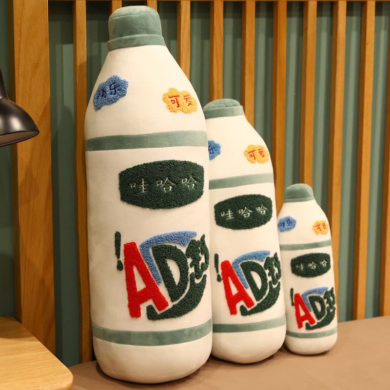 Desenhos animados AD cálcio leite travesseiro menina volta almofada bebida brinquedo de pelúcia lanche boneca crianças p
