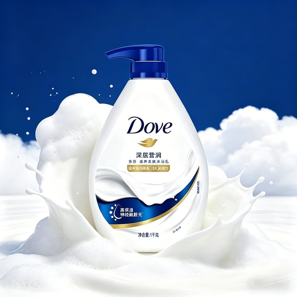 Dove/Dove Deep Camp Creme de banho hidratante para pele 1kg Gel de banho de olíbano doce Fragrância hidratante de pêsseg